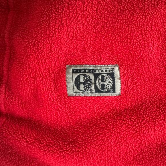 Timberland Jacket Men's Red  1/4 Zip Long Sleeve Fleece Sz XL - Picture 9 of 9